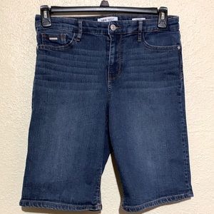 Nine West Jeans Bermuda Shorts Blue Stretch High Rise Size 6 Average